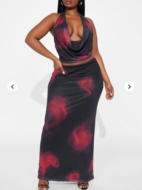 Fashion Nova Halter Top and Maxi Skirt Set
